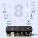 Extension Cord with USB Ports- 5 FT Power Strip with USB, 1625W Multi Outlet with 11 AC Outlet 6 USB (24W/4.8A), Charging Station for Multiple Devices, for Home, Office, Dorm, Gaming Room Essentials