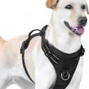 No Pull Dog Harness, Reflective Puppy Vest for Small Medium Large Sized Dog(Black,L) (L(Neck:20.9-31.5",Chest:24.8-37.4"))