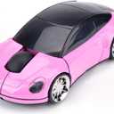 2.4GHz 3D Car Shape Wireless Optical Mouse USB Gaming Mouse with Receiver for PC Laptop (Pink)