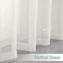 Chyhomenyc Ivory Sheer Curtains 96 Inch Length 2 Panels Set, Elegant Light Filtering Voile Window Treatment Drapes for Living Room Bedroom, 42W x 96L Inches, Set of 2, Ivory