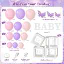 SNLN Butterfly Baby Shower Decorations for Girl Pink Purple Balloon Arch Kit Baby Boxes with Letter A Little Butterfly is on Her Way Baby Shower Decoration for Girl Birthday Birthday Party Supplies