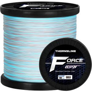 ThonrsLine Force Braided Fishing Line - Incredible Abrasion Resistant Braided Lines for Saltwater or Freshwater - Camo Design Braid for Extra Visibility (10LB (1093 Yards), Ocean Grey)