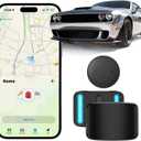 GPS Tracker for Vehicles (iOS Only), Mini Magnetic GPS Car Tracker Devices Hidden, No Subscription Work with Apple Find My Locator Bluetooth Waterproof Tracker Tag for Cars Bikes Key Pets Motorcycle (BLACK)