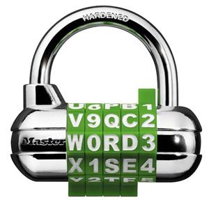 Master Lock 1534D Locker Lock Set Your Own Word Combination Padlock, 1 Pack, Assorted Colors