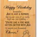 Gift for Birthday - Happy Birthday! Remember, Age Is Just a Number, but in Your Case It's a Really High One. Decorative Bamboo Cutting Board with Handle, 12" x 8"