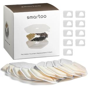 Smartoo 9 Packs Official Replacement Filters and 9 Packs Sponges for 152oz/4.5L Wireless Cat Water Fountain PTM-643