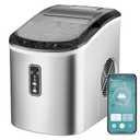 EUHOMY Smart Ice Makers Countertop -26lbs in 24 Hours, 9 Cubes Ready in 8Mins, Self-Cleaning Countertop Ice Maker, Portable Ice Maker with Ice Scoop and Basket, Perfect for Home/Kitchen/Office(Sliver)