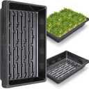 Sckee Upgraded 5 Pack Plant Growing Trays Seed Starting Tray Microgreens Growing Trays Seedling Plant Germination Starter Tray Transplant Fodder Flats, No Holes, No Leakage, Reusable (1017)