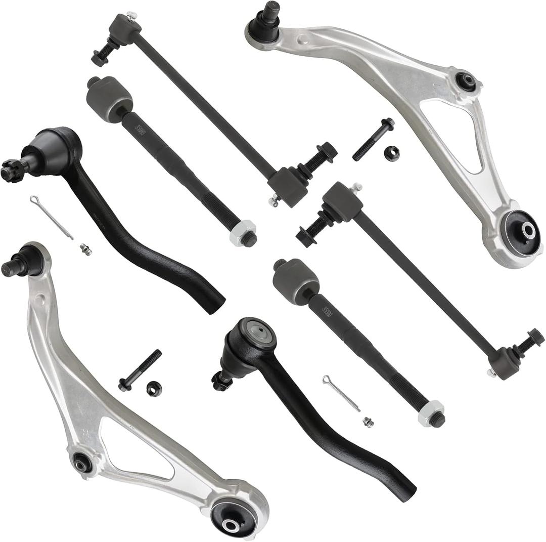 8pc Set Front Lower Control Arm with Ball Joint Inner Outer Tie Rod End Sway Bar Link Suspension Kit Replacement for 2015-2018 for Nissan for Altima 2016-2019 for Nissan for Maxima