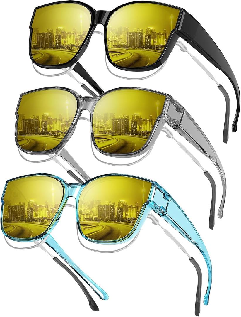 KALIYADI Fit-Over-Glasses Polarized Sunglasses-for-Men Wrap-Around-Sunglasses: Mens Polarized Sunglasses UV400 Protection