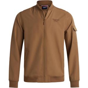 Reebok Mens Rain Jacket - Full Zip Up Lightweight Water Resistant Windbreaker Soft Shell Collar Rain Coat for Men, Size Small, Dark Khaki