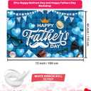 2PCS Happy Mother's Day Banner and Fathers Days Banner Set Large Fathers and Mothers Day Backdrop with Heart Letter Party for Mothersday Decoration Yard Sign Thanks Mom Dad Background Gifts