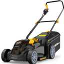 HEINPRO 14" Cordless Lawn Mower Compatible with Dewalt 20V MAX Battery, 2-in-1 Brushless Electric Lawn Mower for Small Yards, Push Mowers with 5-Position Height Adjustment, Black (Tool Only)