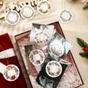 6 Set Christmas Christian Ornaments Religious Gift Bulk Bibles Verse Ornament Scripture Hanging Ceramic Inspirational Round Wreath Sign with Card for Church Family Sunday Xmas Tree (Stylish)