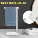 Standing Hand Towel Holder with Marble Base, 304 Stainless Steel Towel Rack, Countertop Stand Towel Ring for Bathroom (Brushed Nickel)