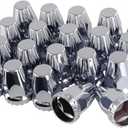 33mm by 2 3/4in Thread On Chrome Nut Cover Caps ABS Plastic Anti-Rust Screw-on Lug Nut Covers for Semi Trucks (Pack of 20)