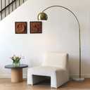 Brightech Olivia Floor Lamp, Arc Lamp for Living Rooms, Standing Lamp with LED Light Bulbs for Bedroom Reading, Great Living Room Dcor, Tall Lamp for Offices Gold