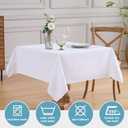 VidaFete 10 Pack 52*52inch White Square Tablecloth for 32-36" Square Tables | Stain & Wrinkle Resistant Polyester Rectangular Table Cloth for Kitchen Dining Wedding Banquet Decoration