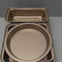 Baking Pans Set, 5-Piece Nonstick Bakeware Sets with Round/Square Cake Pan, Muffin Loaf Roast Pan, Baking Sheets for Oven, Kitchen Cookware Sets Baking Tray Baking Supplies, Gold