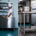NSF Certified Stainless Steel Prep Table 24x18 with Undershelf for Restaurant, Home, & Hotel - Heavy Duty Commercial Grade Worktable for Food Preparation & Christmas Cooking