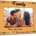 5 x Picture Frame For 4"x6" Photos, Family Where Life Begins And Love Never Ends, Rustic Photo Frame Gift For MenWomen, FamilyNewlyweds, Office & Home Desktop Decorations - A03