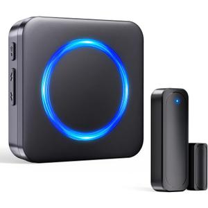 Door Chime, Satisure Wireless Door Sensor Chime When Door Opens, Door Alarms for Kids Safety/Business/Home/Hearing Impaired with 700Ft Range 58 Chimes 5 Volume Levels (Black)