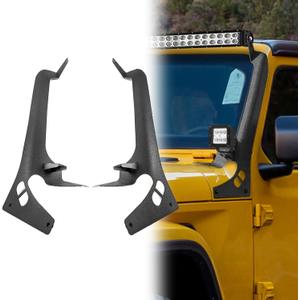 WeiSen 50" LED Straight Light Bar Brackets Windshield Roof A-Pillar Light Mounts Compatible with Jeep Wrangler JL/JLU Gladiator JT 2018-2023(Does not Fit Jeep Gladiator Mojave Model)
