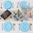 COLOSUS Light Blue Plastic Party Bowls (60 Pack) 12 Oz Disposable Soup/Salad Bowl, Fancy Shatterproof Dinnerware for Easter, Catering, Holidays, Weddings, and Everyday Use