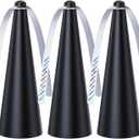 3 Pack Portable Outdoor Indoor Batteries Powered Picnic Table Top Spinner with Metal Hanger, Bug Repellent for Restaurant, Camping (Black)