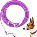 Tie Out Cable for Dogs, 30FT Dog Leads for Yard Chew Proof,Heavy Duty Tie Out Cable for Large Dogs Up to 125lbs,Dog Runner Tether (Purple, 125Ibs 30ft)