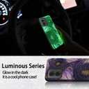 for Moto G Stylus 5G 2024 Case,Cute Flower Slim Fit Glow in The Dark Hybrid Hard PC Soft TPU Shockproof Drop Protective, Phone Case for Motorola G Stylus 5G 2024 Purple Gold Rose