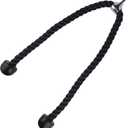 Long Tricep Rope for Home Gym Pulley System,46"/54" Rope Pull Down Attachment, Tricep Rope Cable Attachment, Tricep Pull Down Rope for Public Gym (black)