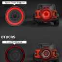 SUPAREE Spare Tire Brake Light for Je-ep Wrangler 2018-2025 JL,Smoke Black Design,Plug & Play LED Wheel 3rd Third Brake Light with 360 PCS Super Bright LED,Artistic Wide-Area Layout, Red