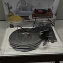 Vinyl Record Player with Upgraded Speakers Bluetooth Turntable Support USB AUX-in Headphone RCA Line-Out Auto-Stop 3 Speed Belt-Driven Vintage Portable Vinyl Player Mirror Design