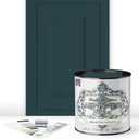 ALL-IN-ONE Paint, Mediterranean (blue teal), Quart - Durable cabinet and furniture paint. Built in primer and top coat, no sanding needed. Includes our 30 featured color card. (32 Fl Oz (Pack of 1))