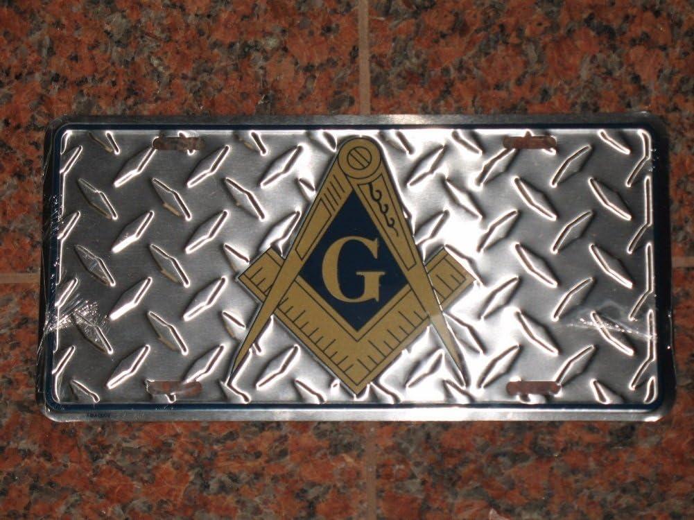Mason Freemason Masonic Diamond Deck Style License Plate Auto Tag