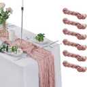 6 Pack Cheesecloth Table Runner 9ft,17 x 108 inch Gauze Table Runner Rustic Romantic Wedding Runner for Wedding Bridal Shower Fall Decoration,Dusty Pink