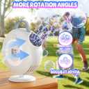 Bubble Machine, Automatic Bubble Blower for Kids Toddlers, 8000+ Bubbles Per Minute, 90° 200° Oscillating Electric Plug-in or Batteries Bubble Maker Toys for Outdoor Birthday Party - Deep White