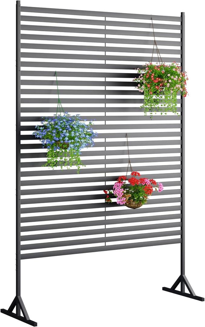 Outdoor Privacy Screens Freestanding, 72" H48" W Metal Privacy Fence Screen for Outside, Rustproof Privacy Panels Privacy Wall, Decorative Fences for Patio, Deck, Lawn Garden, Backyard