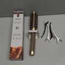 AIMIKE Round Hair Brush, 1 inch Barrel with Boar Bristles, Nano Thermal Ceramic & Ionic Tech, for Blow Drying, Styling, Curling and Shine + 4 Clips (Gold, Unisex, Fine Hair, Short Hair, Anti-Frizz)