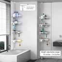 DAOYA Shower Caddy Tension Pole Corner - Stainless Steel Bathroom Organizer White Tension Rod Shower Shelves for Tub(22-114.2inch), Renter Friendly