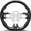 Carbon Fiber Steering Wheel For Mustang EcoBoost/GT/V6/Shelby GT350/GT350R 2015-2017 D-shaped Nappa Perforated Leather Flat-bottom Custom Steering Wheel