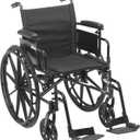 Drive Medical Cruiser X4 Lightweight Transport Wheelchair with Detachable Desk Arms and Swing-Away Footrests, Silver Vein