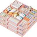 DIMJ Drawer Organizer Clothes 24Pack - Foldable Baby Organizers and Storage & Dresser Organizer for Bedroom, Closet - Nursery Organization Dresser Dividers for underwear, Sock,Bra, Belt, Tie, Pink