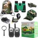 Nature Exploration Gear - Outdoor Adventure Kit with Walkie Talkies for Kids - Camping, Hiking, Backyard Toys - Creative Play Set for Boys and Girls