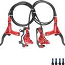 Zoom HB875 Hydraulic Disc Brakes Set, Red, Mountain Bike Left Front 850mm Right Rear 1450mm, Suitable for Mountain Bikes and Fat Bikes