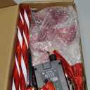 4LED Solar Christmas Pathway Lights Solar Powered Lollipop Garden Lights Decorations Christmas Peppermint Waterproof Outdoor Light Red and White for Yard Deck Lawn Patio Walkway Courtyard(1Pack)