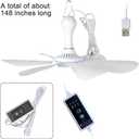 USB Mini Small Ceiling Fan quiet Camping Optional Emergency Portable Outdoor Hanging Gazebo Canopy Dorm Fans Silent For Grow Tent,Hiking,Outages Speed Home Room Battery operated,Power Bank powered