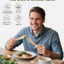 Bamboo Compostable Cutlery Set 100 Pack - Biodegradable Utensils with Forks, Knives, Spoons & Napkins - Eco Friendly Disposable for Wedding, Party & Camping