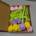 Daifunli 12 Pcs Tulips Flowers Stuffed Tulips Flower Bendable Stems Bouquet Soft Rose Flower 12.6 Inch Plant Soft Bouquet for Wedding Marriage Women